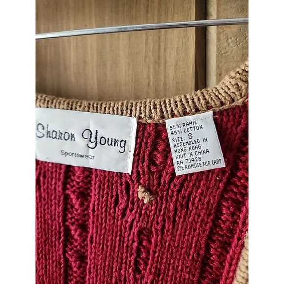 Vtg. Sharon Young Sportswear Granny Vest Womens Small Fox Hunt, EUC - Picture 2 of 7